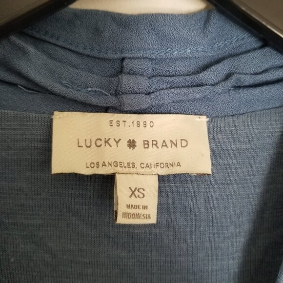 Lucky Brand Mixed Material Button Down Top Size XS - Picture 10 of 11